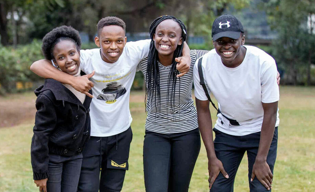 Smiling African teenagers